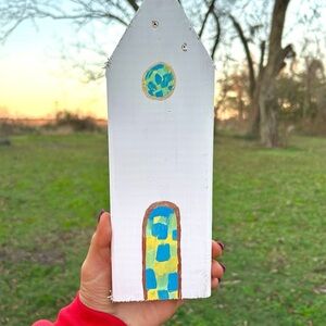 Handcrafted White Wooden Chapel House Decor